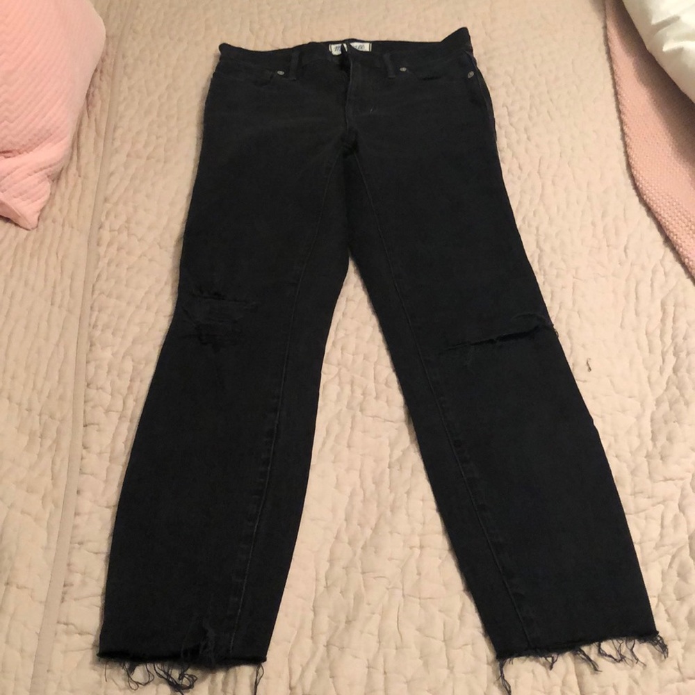 Madewell Black Distressed High Rise Jeans